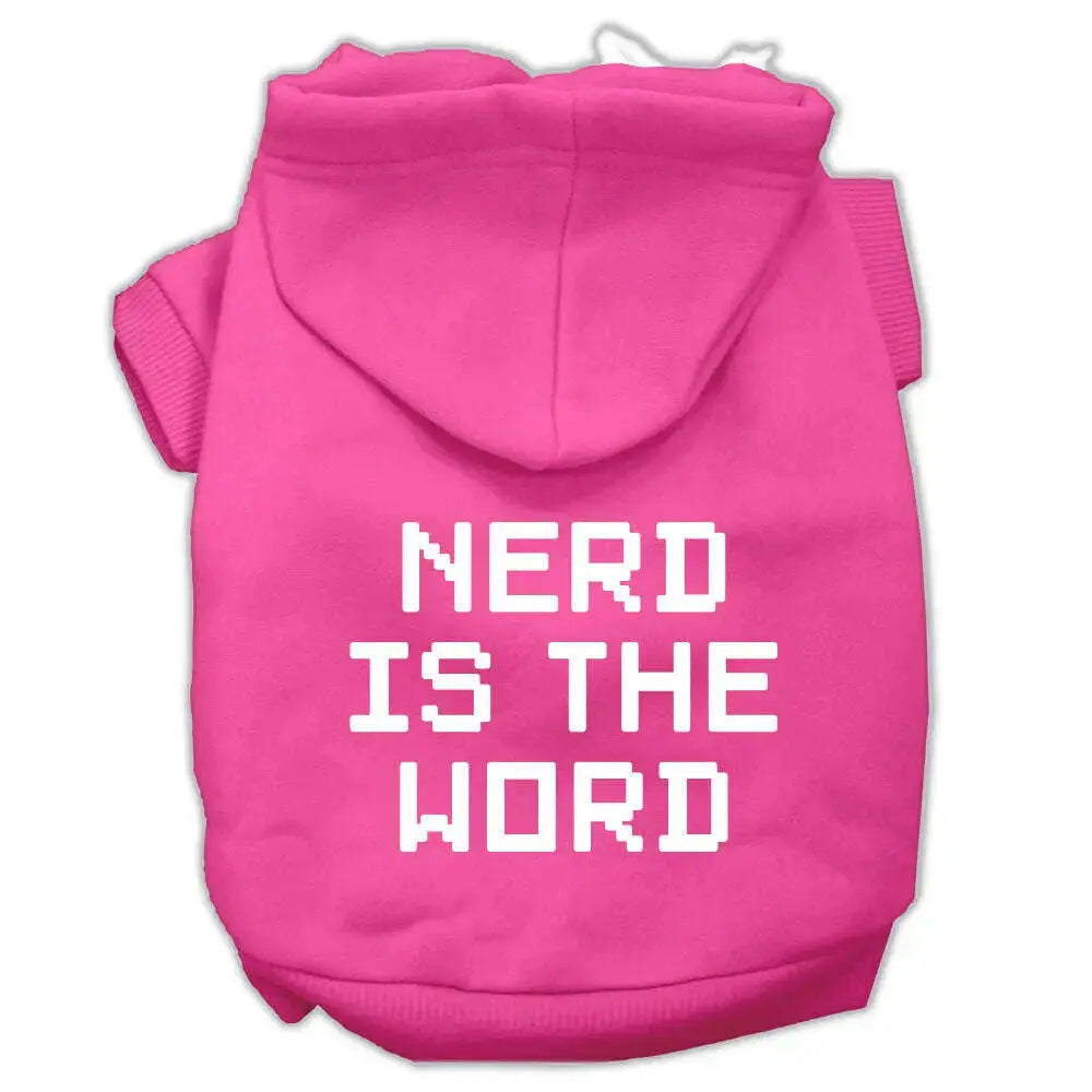 Nerd-Is-The-Word-Screen-Print-Pet-Hoodies-Bright-Pink-Size-Xl-GreatEagleInc-319874186