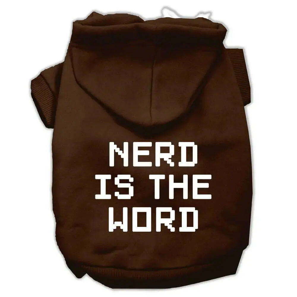 Nerd-Is-The-Word-Screen-Print-Pet-Hoodies-Brown-Size-M-GreatEagleInc-319875725