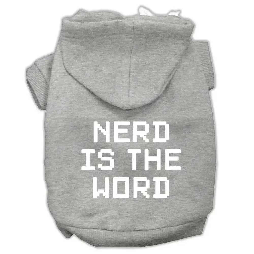 Nerd-Is-The-Word-Screen-Print-Pet-Hoodies-Grey-Size-Xxxl-GreatEagleInc-319871728