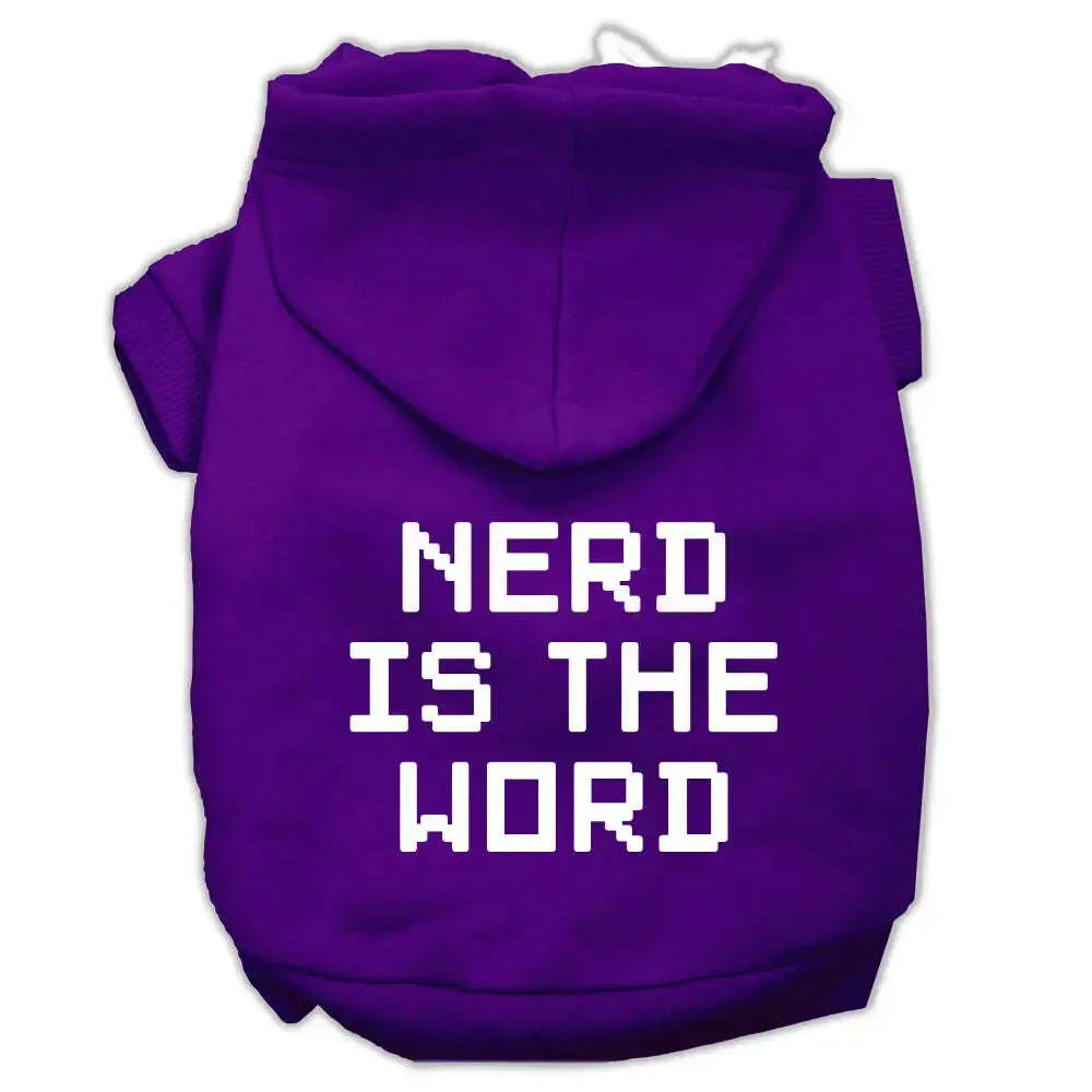Nerd-Is-The-Word-Screen-Print-Pet-Hoodies-Purple-Size-L-GreatEagleInc-319876289