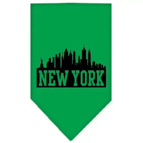 New-York-Skyline-Screen-Print-Bandana-Emerald-Green-Small-GreatEagleInc-319084415