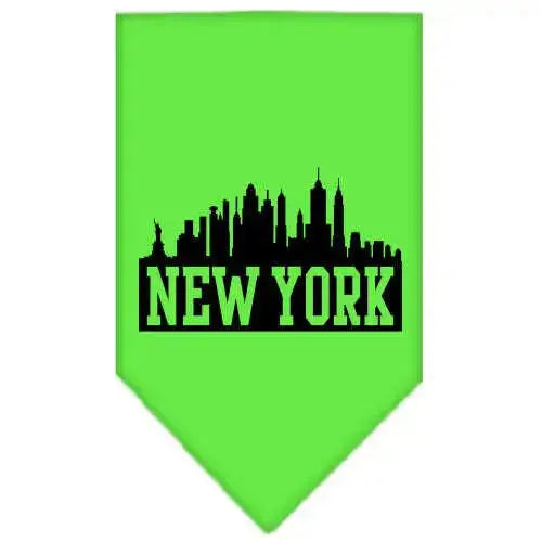 New-York-Skyline-Screen-Print-Bandana-Lime-Green-Small-GreatEagleInc-319084337