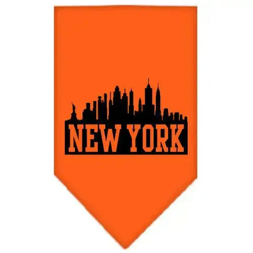 New-York-Skyline-Screen-Print-Bandana-Orange-Small-GreatEagleInc-319084184