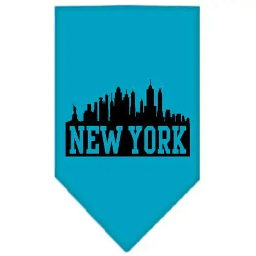 New-York-Skyline-Screen-Print-Bandana-Turquoise-Large-GreatEagleInc-333914759