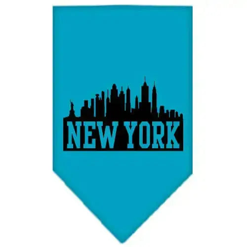 New-York-Skyline-Screen-Print-Bandana-Turquoise-Small-GreatEagleInc-319083838