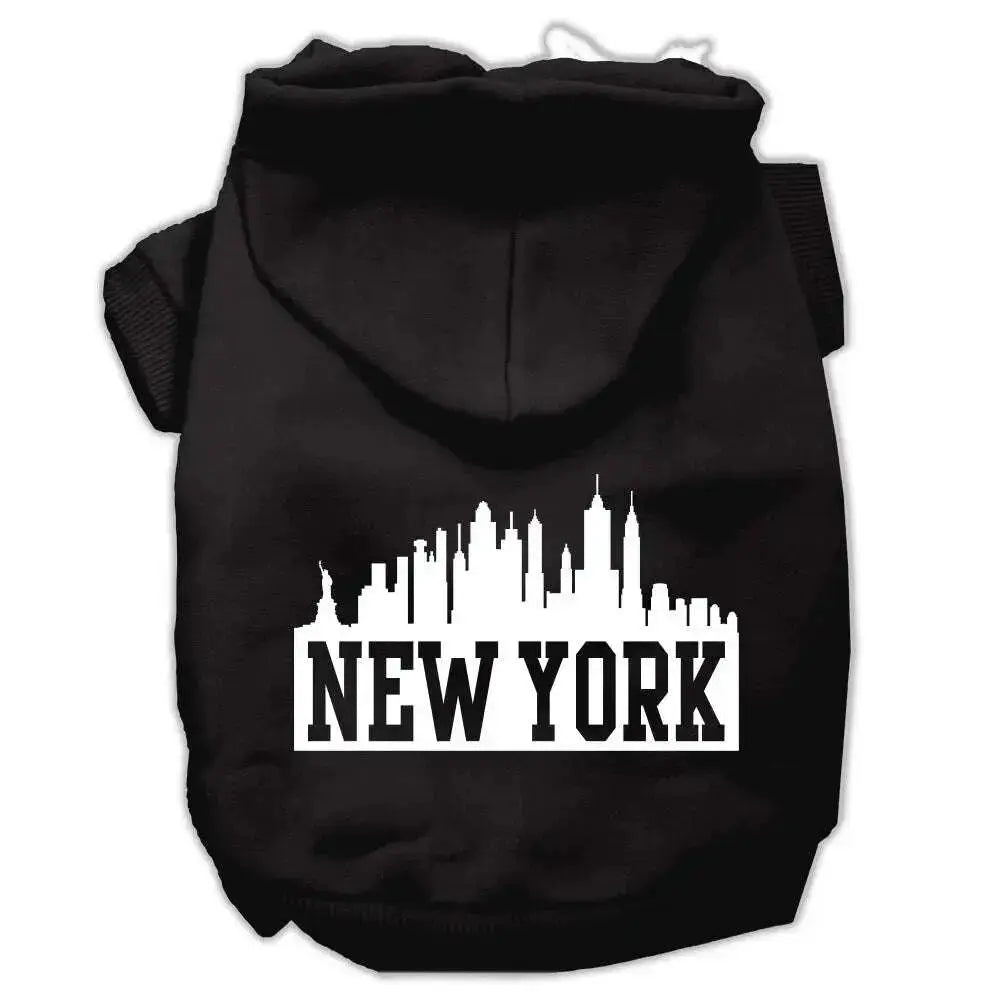 New-York-Skyline-Screen-Print-Pet-Hoodies-Black-Size-Xl-GreatEagleInc-319916159