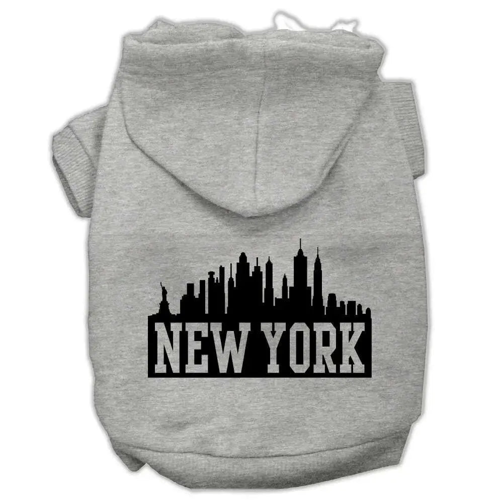 New-York-Skyline-Screen-Print-Pet-Hoodies-Grey-Size-Xxl-GreatEagleInc-319913778