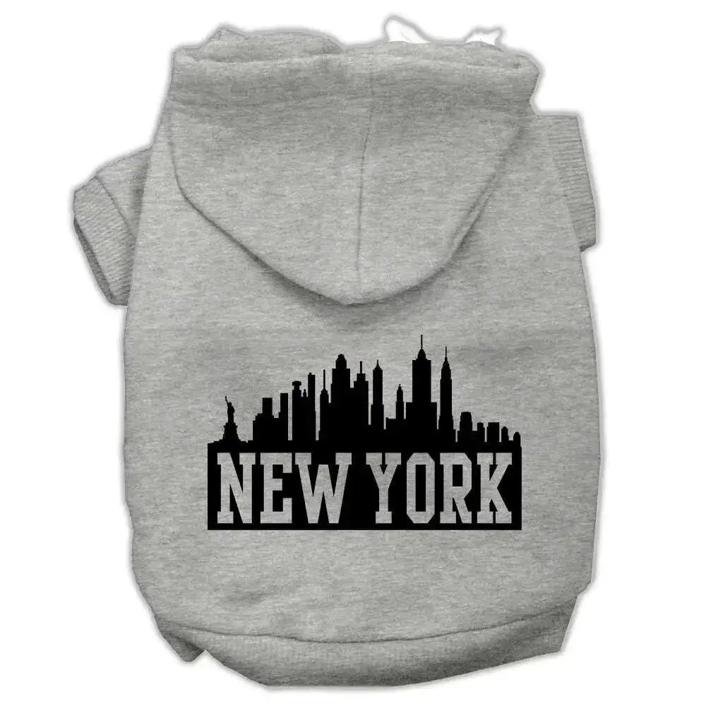 New-York-Skyline-Screen-Print-Pet-Hoodies-Grey-Size-Xxl-GreatEagleInc-319913778