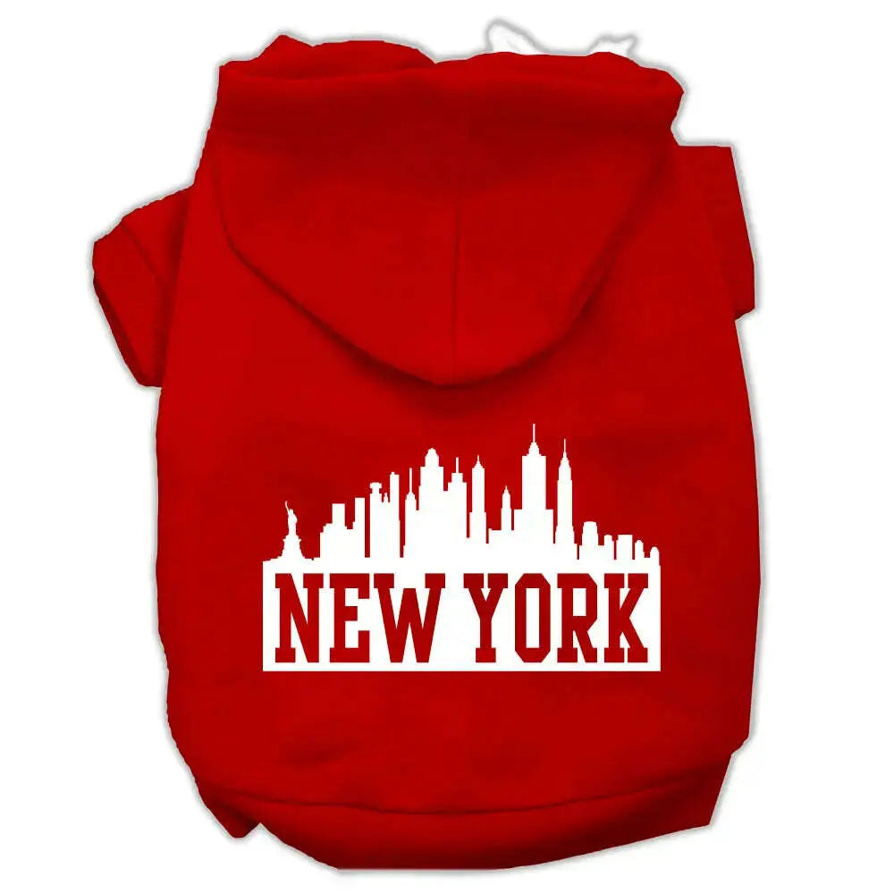 New-York-Skyline-Screen-Print-Pet-Hoodies-Red-Size-Xs-GreatEagleInc-319914330