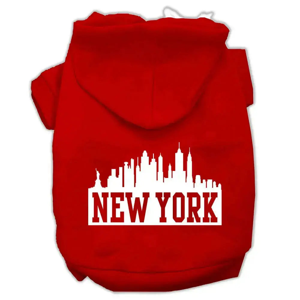 New-York-Skyline-Screen-Print-Pet-Hoodies-Red-Size-Xxl-GreatEagleInc-319913418