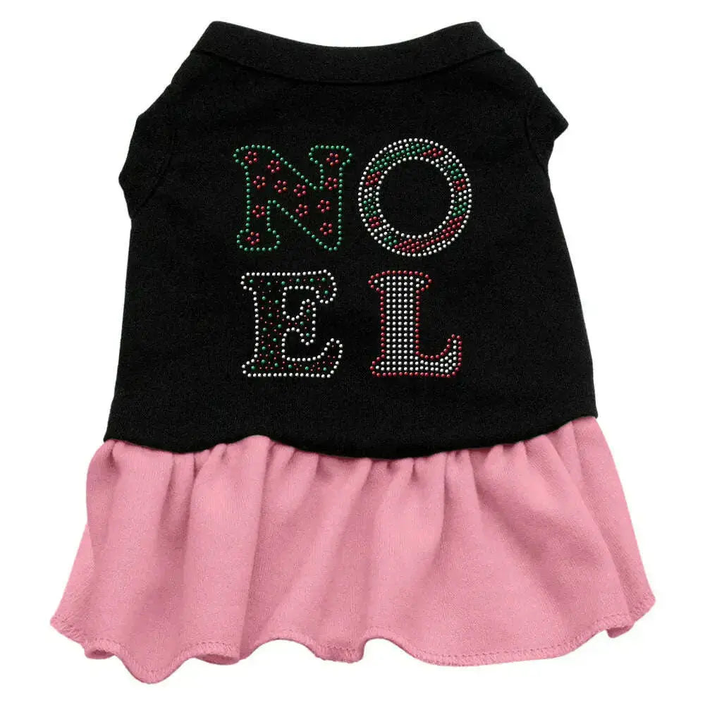 Noel-Rhinestone-Dress-Black-With-Pink-Lg-GreatEagleInc-319343036