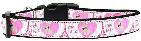 Oh-La-La-Paris-Nylon-Dog-Collar-Sm-GreatEagleInc-318928831