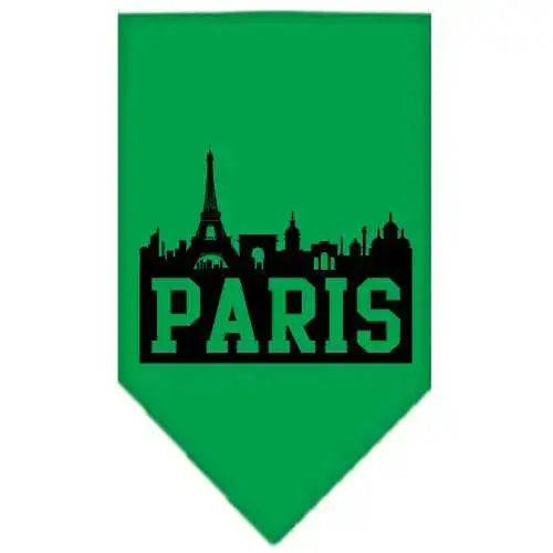 Paris-Skyline-Screen-Print-Bandana-Emerald-Green-Small-GreatEagleInc-319140086
