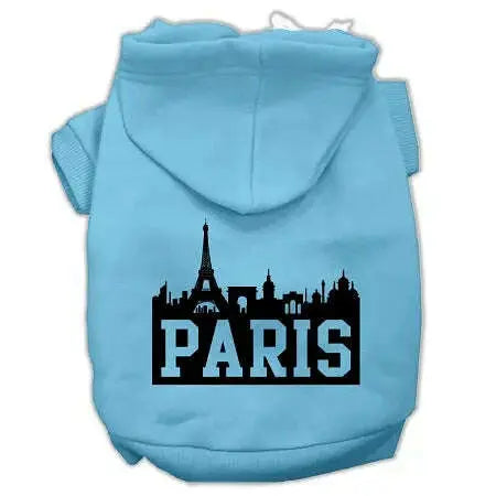 Paris-Skyline-Screen-Print-Pet-Hoodies-Baby-Blue-Size-Med-GreatEagleInc-319757925