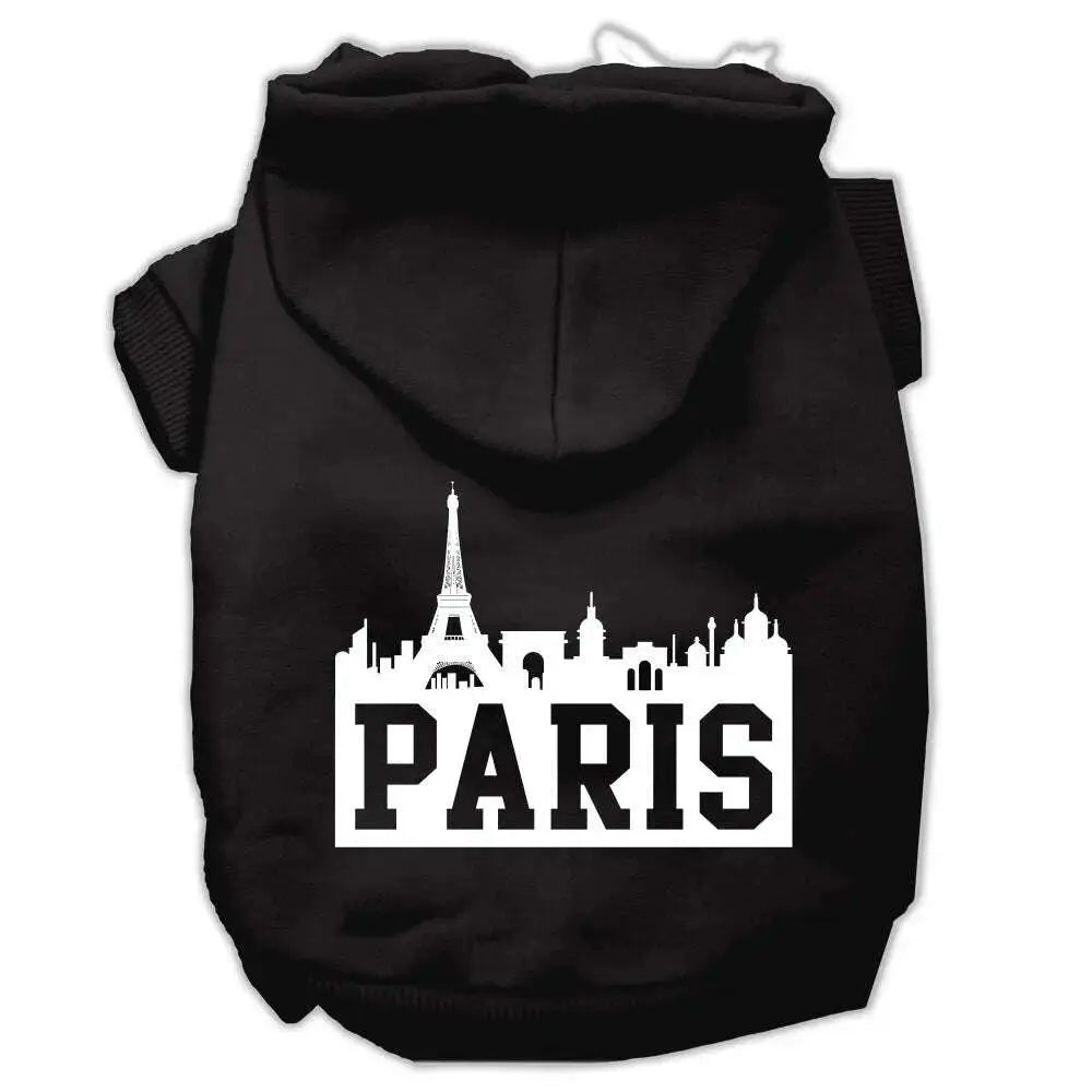 Paris-Skyline-Screen-Print-Pet-Hoodies-Black-Size-Xs-GreatEagleInc-319755334