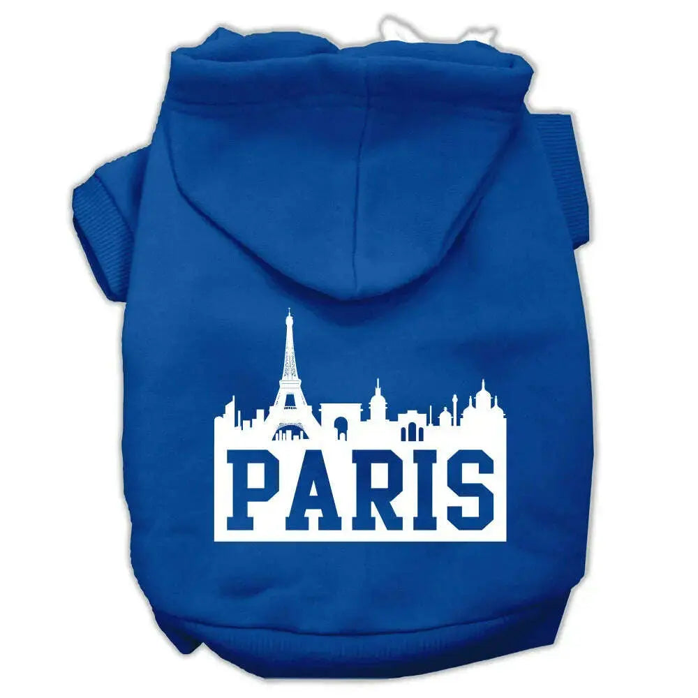Paris-Skyline-Screen-Print-Pet-Hoodies-Blue-Size-Xxl-GreatEagleInc-319754384