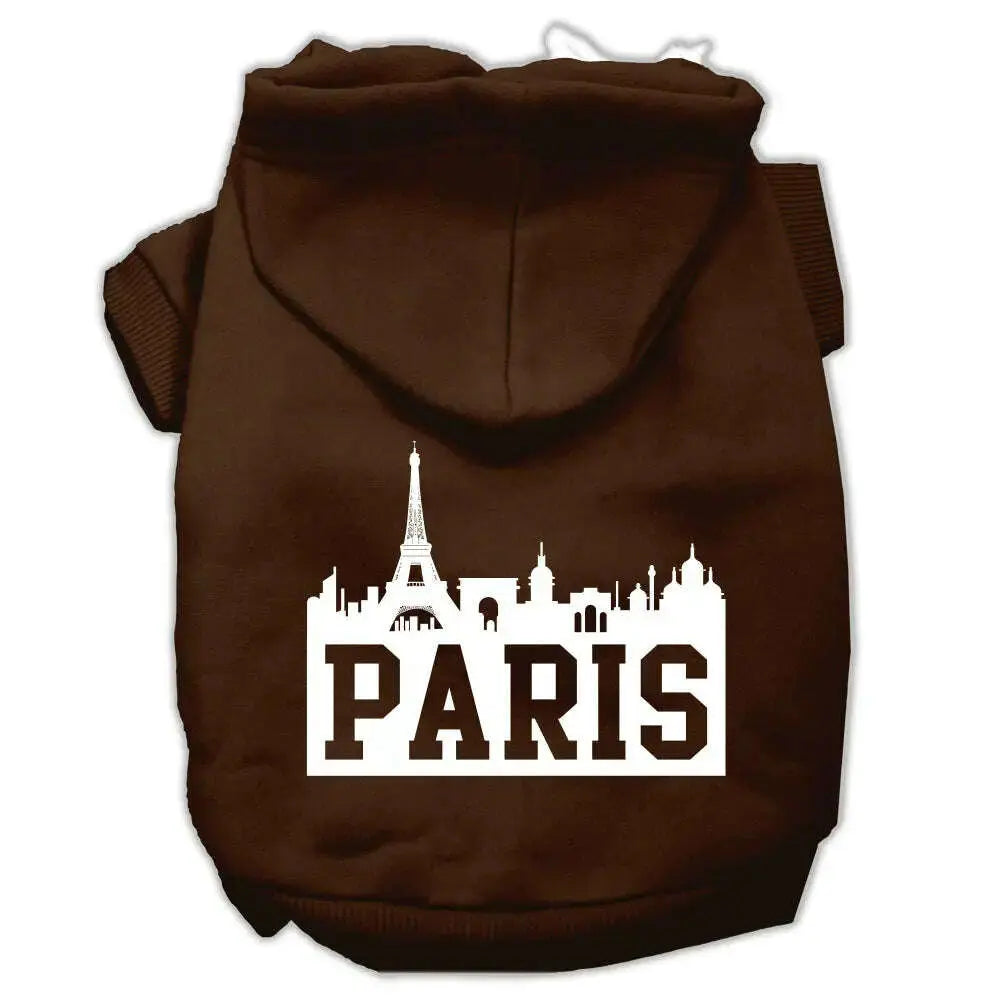 Paris-Skyline-Screen-Print-Pet-Hoodies-Brown-Size-Xs-GreatEagleInc-319755046