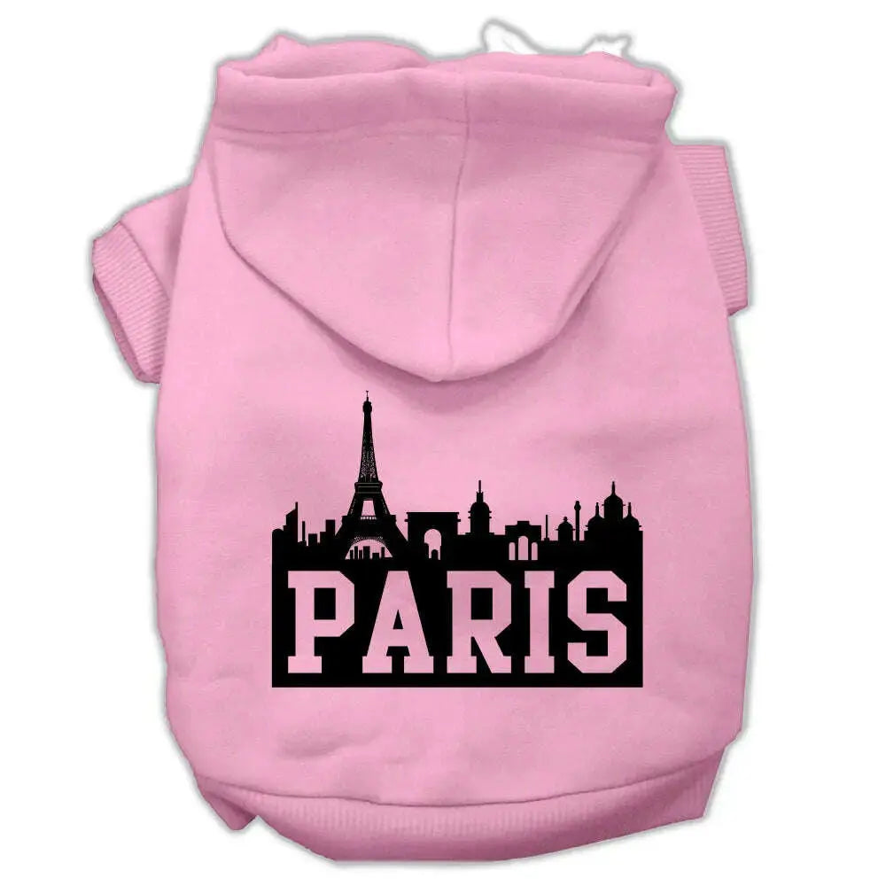 Paris-Skyline-Screen-Print-Pet-Hoodies-Light-Pink-Size-Xl-GreatEagleInc-319755751