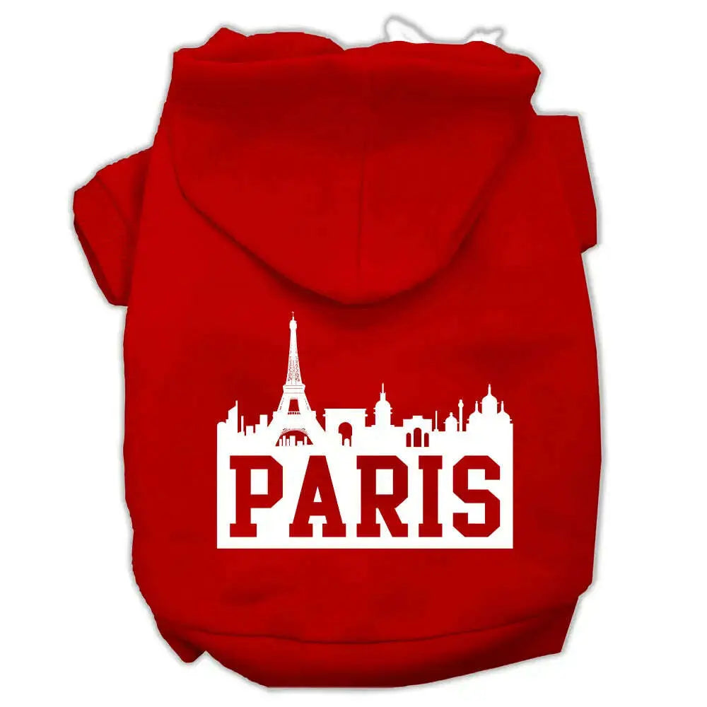 Paris-Skyline-Screen-Print-Pet-Hoodies-Red-Size-Sm-GreatEagleInc-319756479