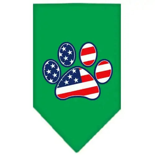 Patriotic-Paw-Screen-Print-Bandana-Emerald-Green-Small-GreatEagleInc-319153430