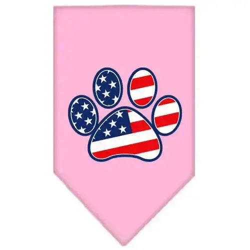 Patriotic-Paw-Screen-Print-Bandana-Light-Pink-Small-GreatEagleInc-319153164