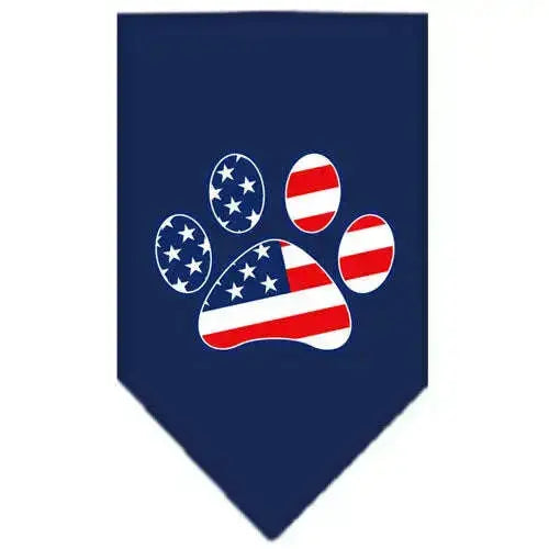 Patriotic-Paw-Screen-Print-Bandana-Navy-Blue-Small-GreatEagleInc-319153023