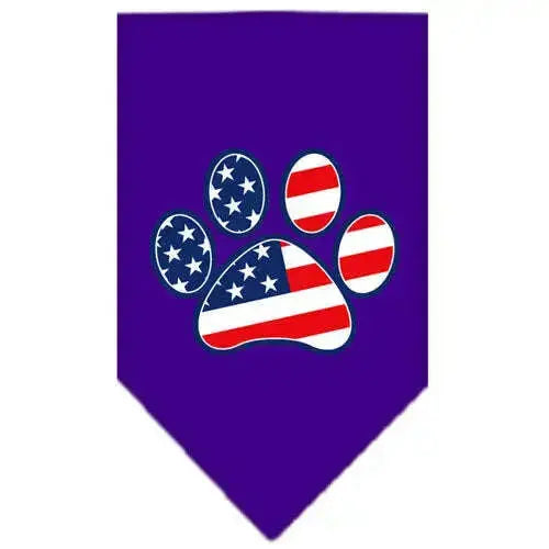 Patriotic-Paw-Screen-Print-Bandana-Purple-Small-GreatEagleInc-319152891