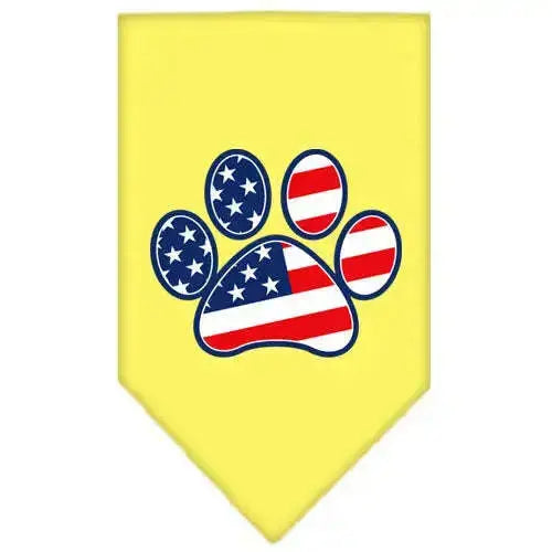 Patriotic-Paw-Screen-Print-Bandana-Yellow-Small-GreatEagleInc-319152479