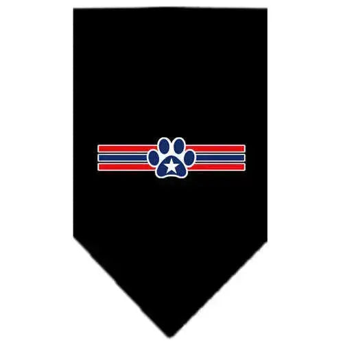 Patriotic-Star-Paw-Screen-Print-Bandana-Black-Small-GreatEagleInc-319150968