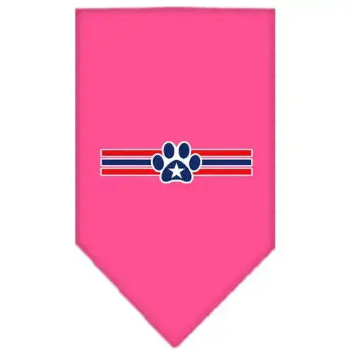 Patriotic-Star-Paw-Screen-Print-Bandana-Bright-Pink-Large-GreatEagleInc-319152228