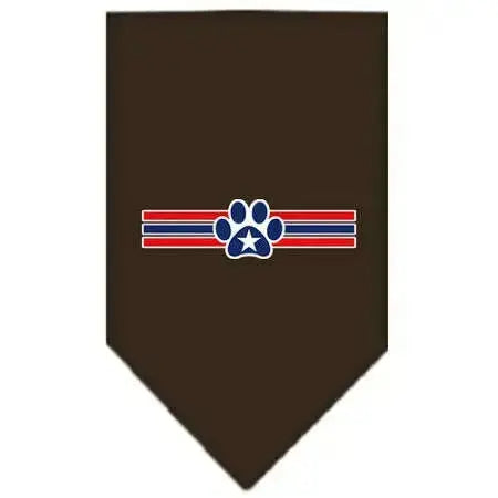 Patriotic-Star-Paw-Screen-Print-Bandana-Cocoa-Small-GreatEagleInc-319150762