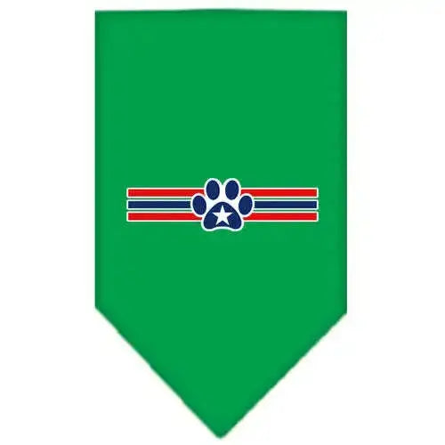 Patriotic-Star-Paw-Screen-Print-Bandana-Emerald-Green-Small-GreatEagleInc-319150684