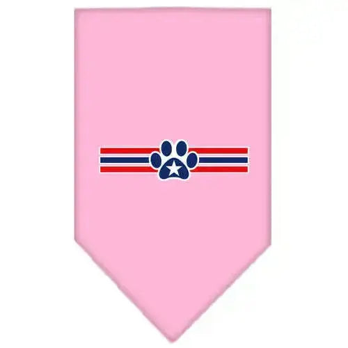 Patriotic-Star-Paw-Screen-Print-Bandana-Light-Pink-Large-GreatEagleInc-319151748