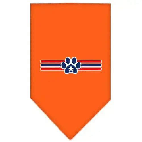 Patriotic-Star-Paw-Screen-Print-Bandana-Orange-Large-GreatEagleInc-319151519
