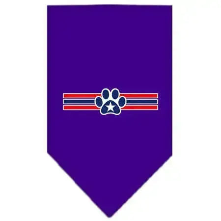 Patriotic-Star-Paw-Screen-Print-Bandana-Purple-Large-GreatEagleInc-319151414