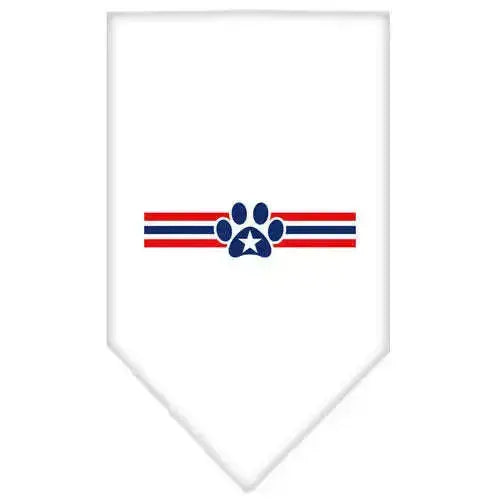 Patriotic-Star-Paw-Screen-Print-Bandana-White-Small-GreatEagleInc-319150473