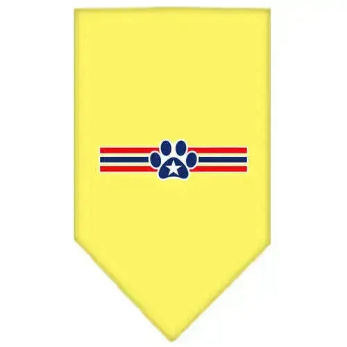 Patriotic-Star-Paw-Screen-Print-Bandana-Yellow-Large-GreatEagleInc-319151048