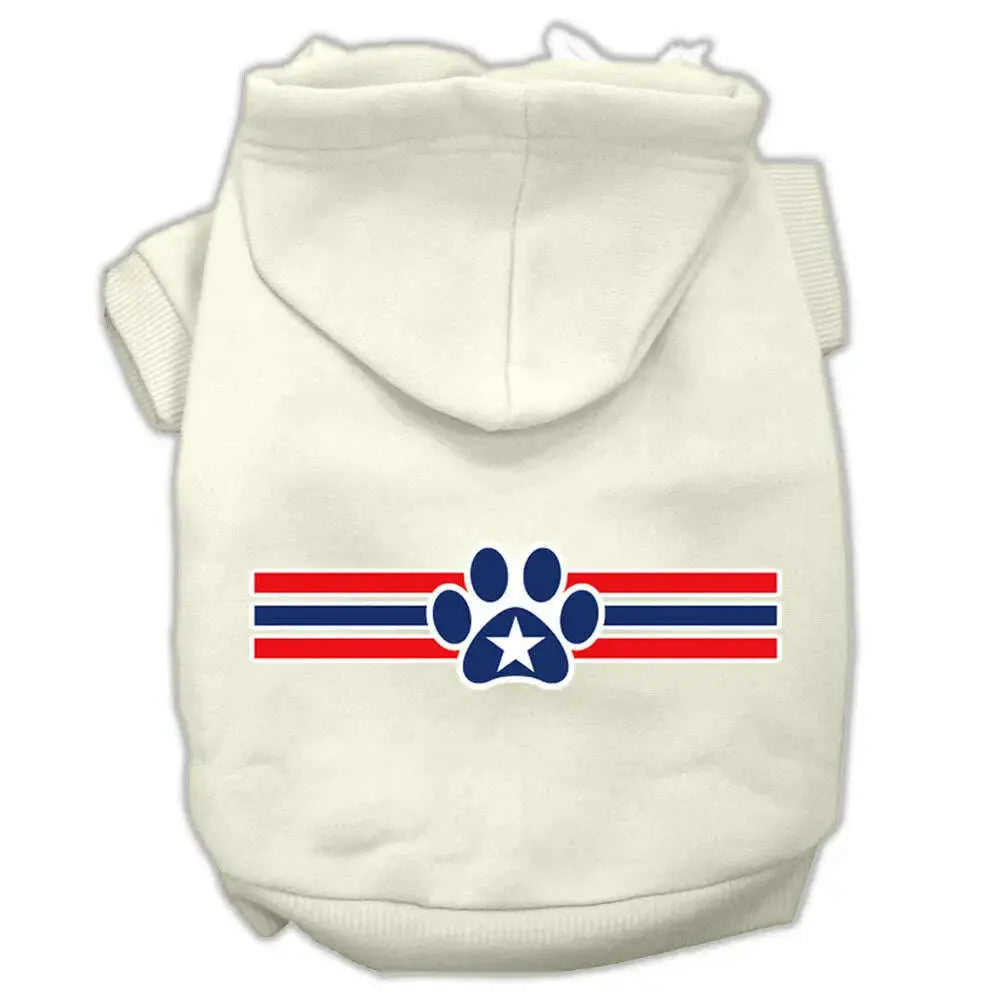 Patriotic-Star-Paw-Screen-Print-Pet-Hoodies-Cream-Size-M-GreatEagleInc-333900499