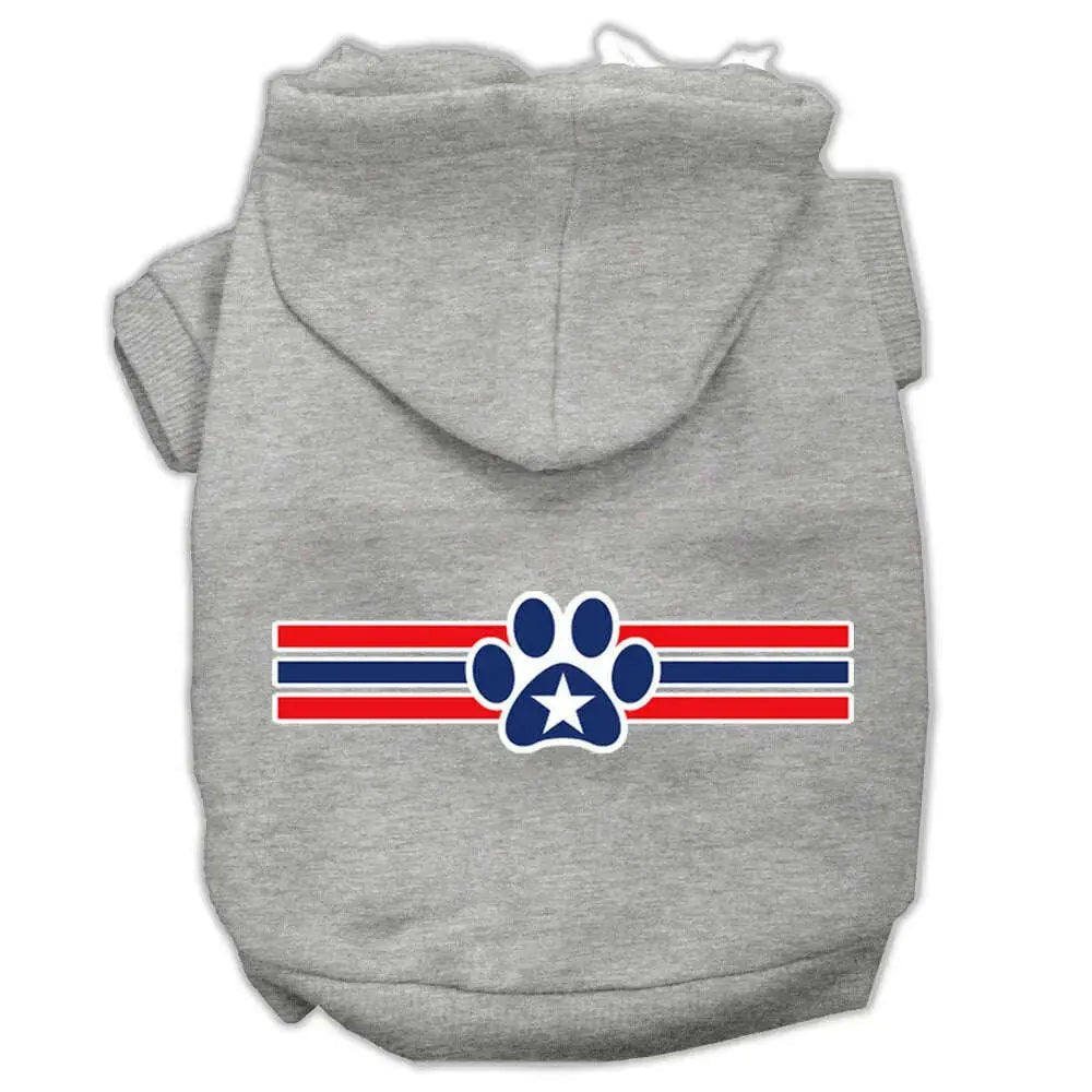 Patriotic-Star-Paw-Screen-Print-Pet-Hoodies-Grey-L-GreatEagleInc-333900636