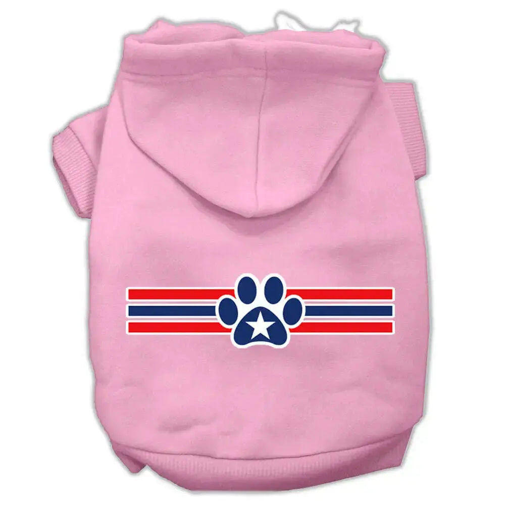 Patriotic-Star-Paw-Screen-Print-Pet-Hoodies-Light-Pink-Size-Xl-GreatEagleInc-333724796