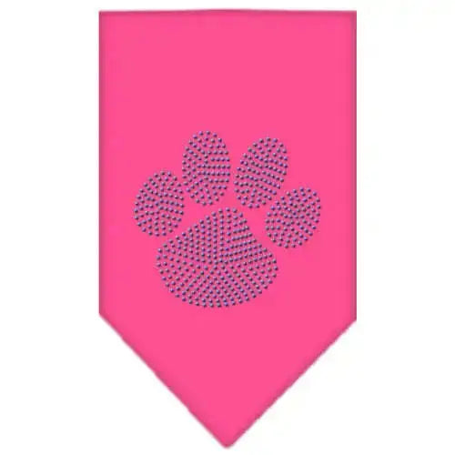 Paw-Blue-Rhinestone-Bandana-Bright-Pink-Large-GreatEagleInc-319129620