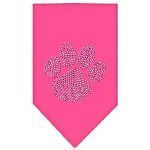 Paw-Clear-Rhinestone-Bandana-Bright-Pink-Large-GreatEagleInc-319127477