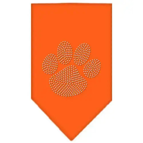 Paw-Clear-Rhinestone-Bandana-Orange-Small-GreatEagleInc-333788766