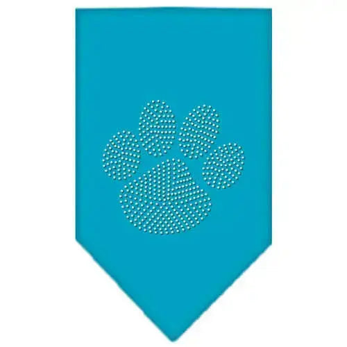 Paw-Clear-Rhinestone-Bandana-Turquoise-Small-GreatEagleInc-319126588