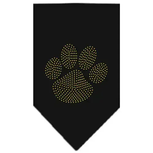 Paw-Gold-Rhinestone-Bandana-Black-Large-GreatEagleInc-319126221