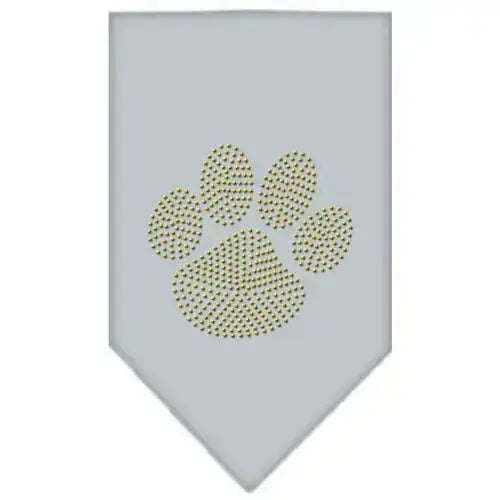 Paw-Gold-Rhinestone-Bandana-Grey-Small-GreatEagleInc-319125149