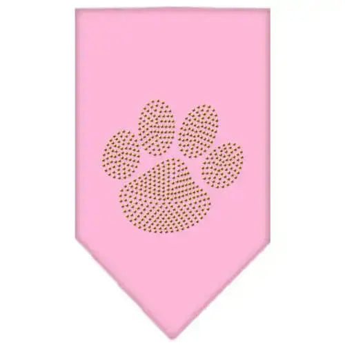 Paw-Gold-Rhinestone-Bandana-Light-Pink-Small-GreatEagleInc-319124920