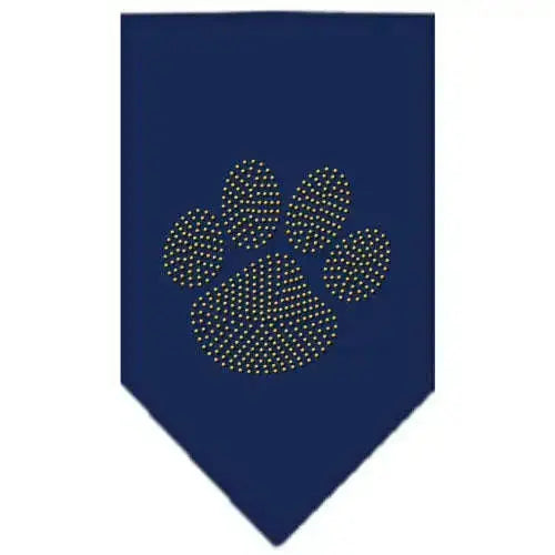 Paw-Gold-Rhinestone-Bandana-Navy-Blue-Small-GreatEagleInc-319124871