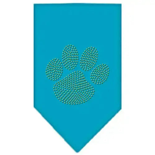 Paw-Gold-Rhinestone-Bandana-Turquoise-Large-GreatEagleInc-319125576