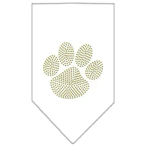 Paw-Gold-Rhinestone-Bandana-White-Small-GreatEagleInc-318556240